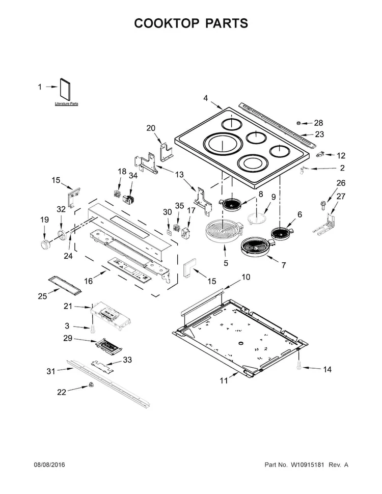 W10915661 Range Control Panel, Stainless - Image 6