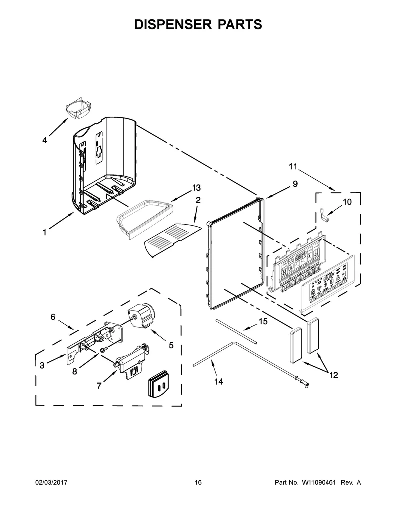 W11098702 Refrigerator Ice Maker Door