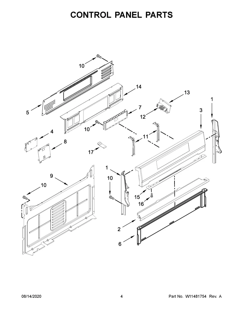 W11177731 Oven Control Panel