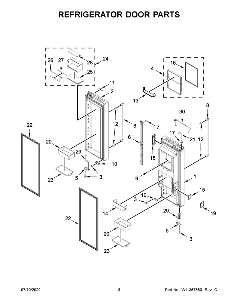 W11330486 Refrigerator User Interface Assembly - Image 2