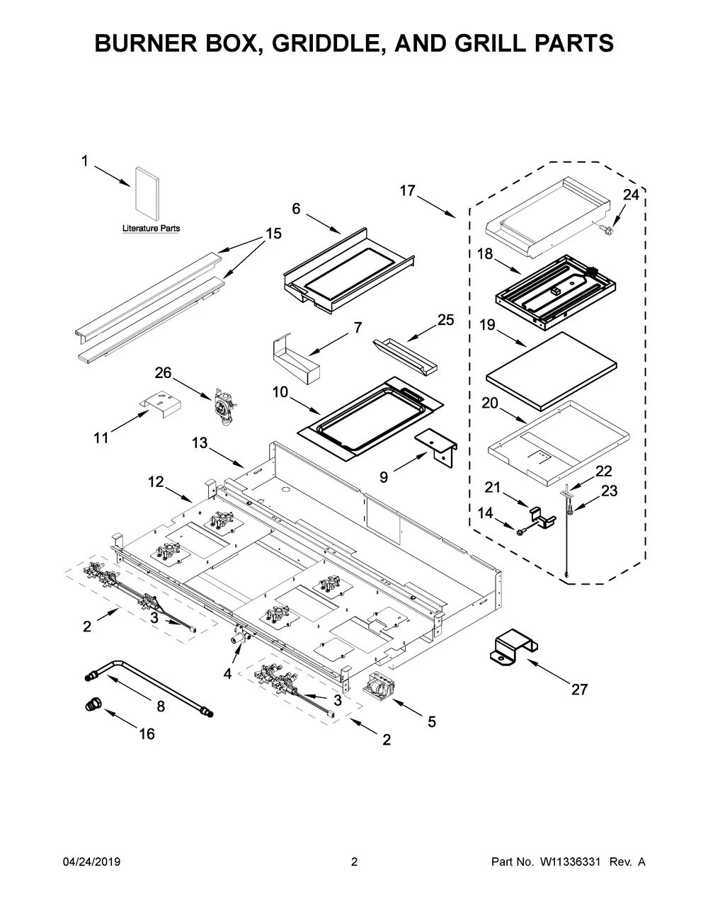 W11338090 Gas Cooktop Manifold with Burner Valves - Image 5