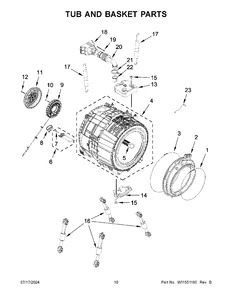 W11378552 Washer Outer Tub Assembly (Outer Tub, Tub Assembly, Outer Tub & Basket Assembly) - Image 2