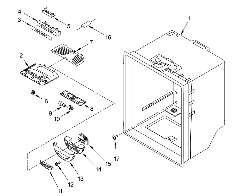 W11396033 Refrigerator Door Light Switch (Door Switch, Light Switch Kit, Rocker Switch) - Image 2
