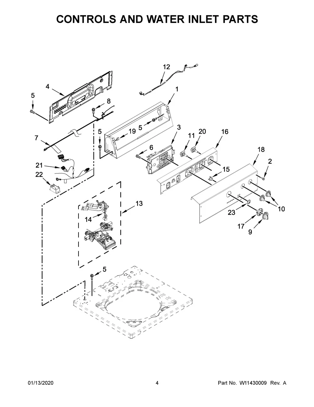 W11411581 Washer Electric Control Board