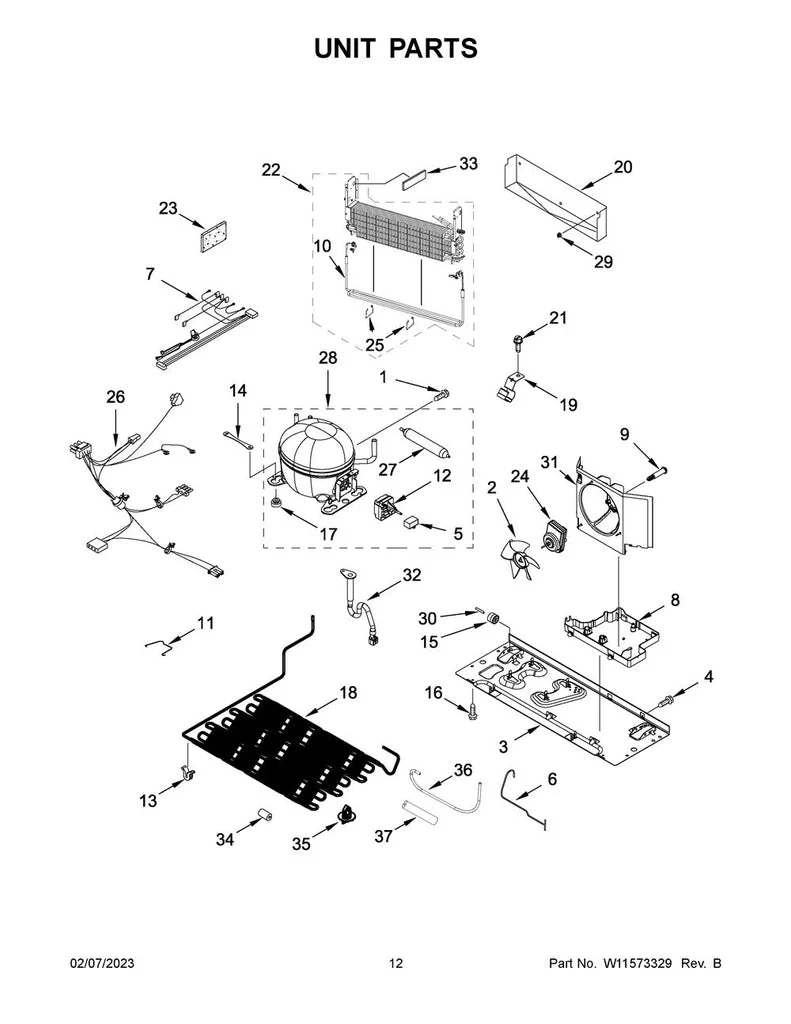 W11547313 Refrigerator Compressor (replaces W11332031) - Image 5