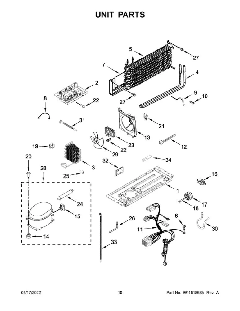W11582579 Refrigerator Compressor (replaces W11393974, W11564640) - Image 5