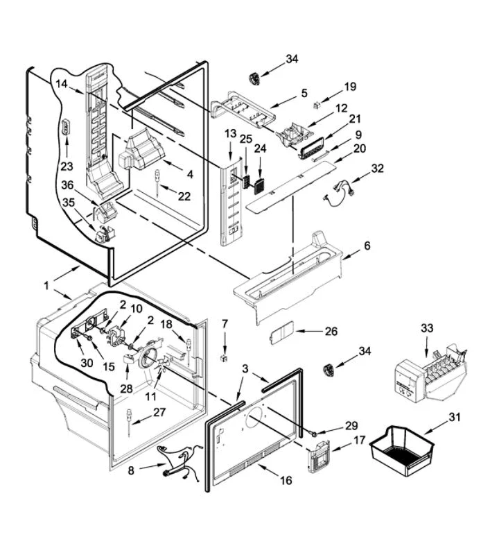W11592795 Refrigerator Ice Maker - Image 5