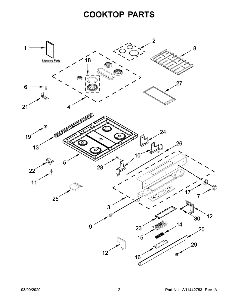W11605764 Oven Cap Burner