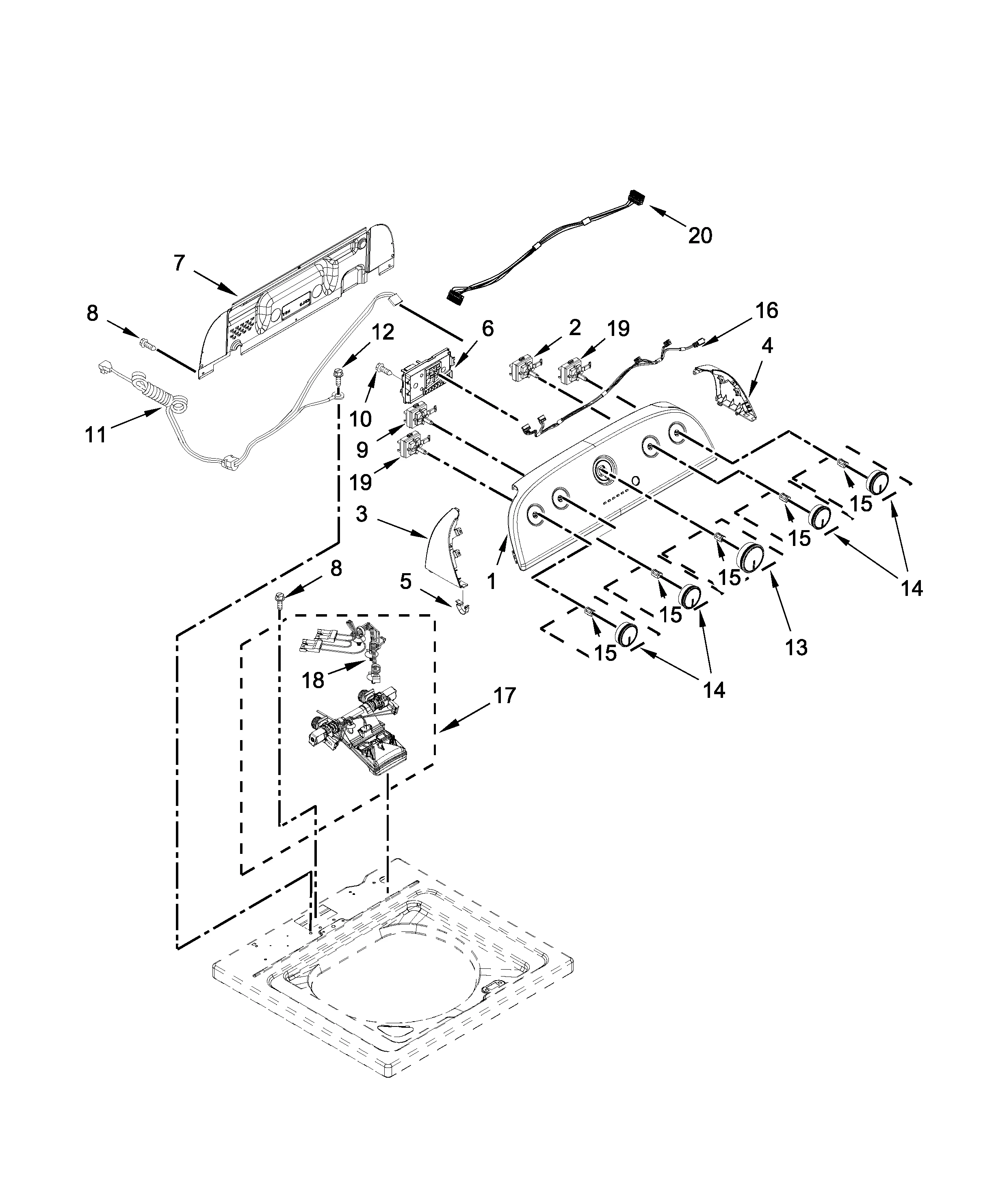 W11608056 Washer Control Board (Main PCB, Electronic Control Module, Main Control Board) - Image 5