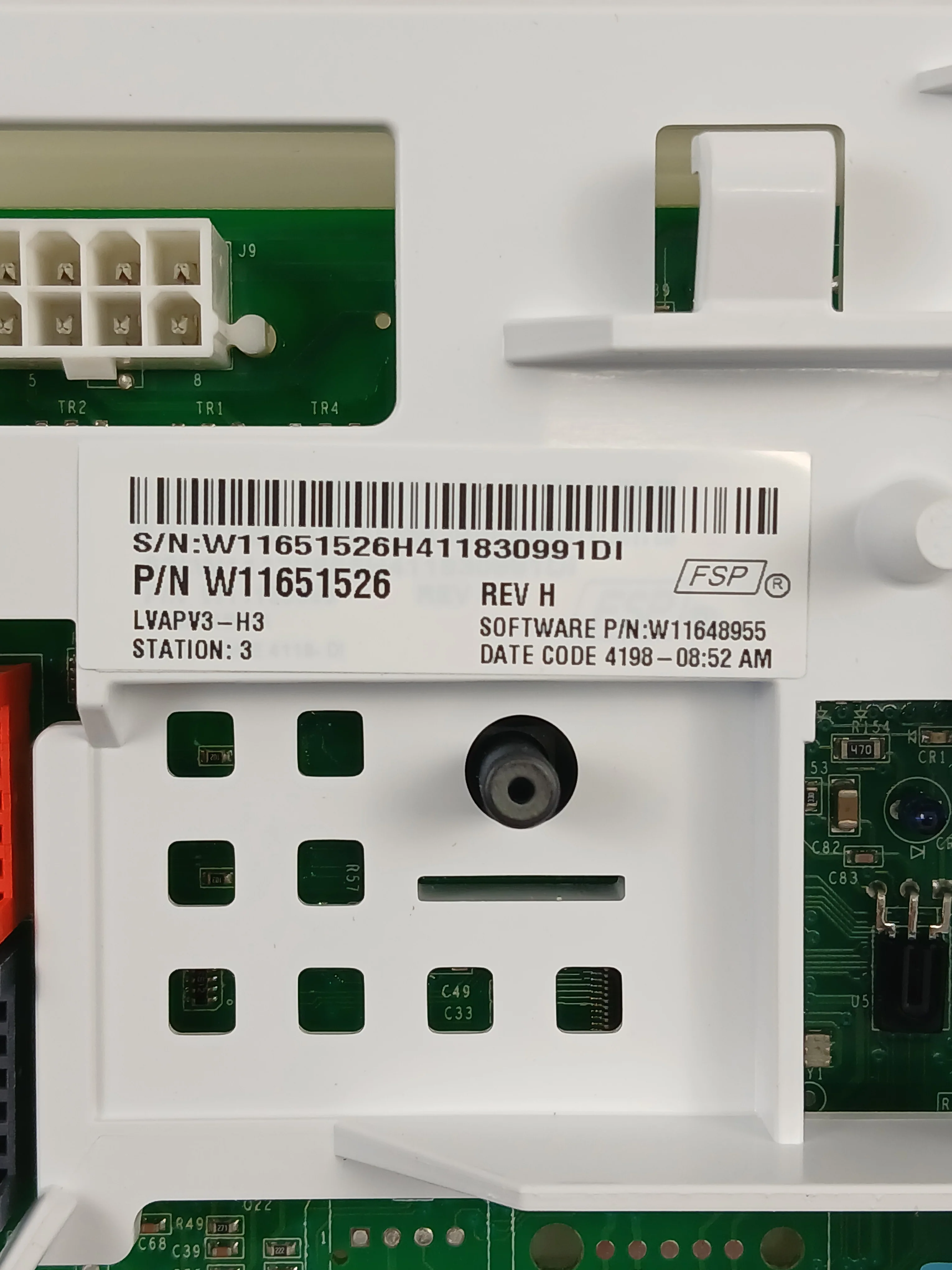 W11654022 Washer Main Control Board (Main PCB, Electronic Control Board, Central Control Unit) - Image 5