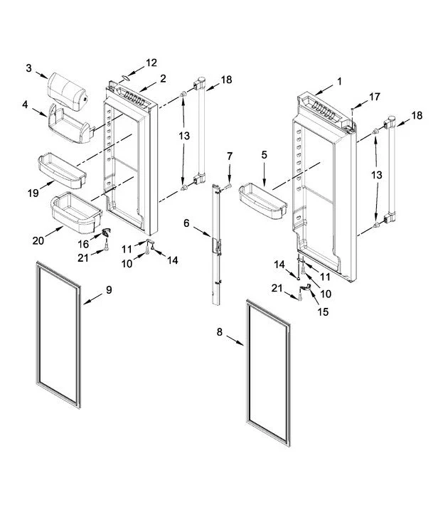 W11661556 Refrigerator Door Assembly, Left