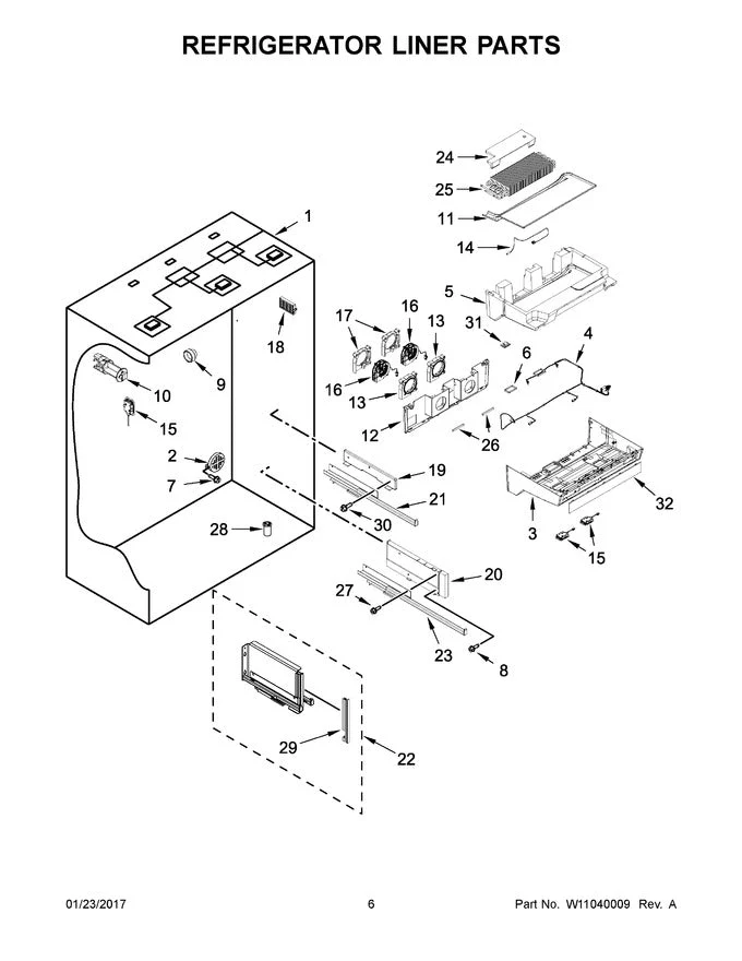 W11678257 Refrigerator Fan