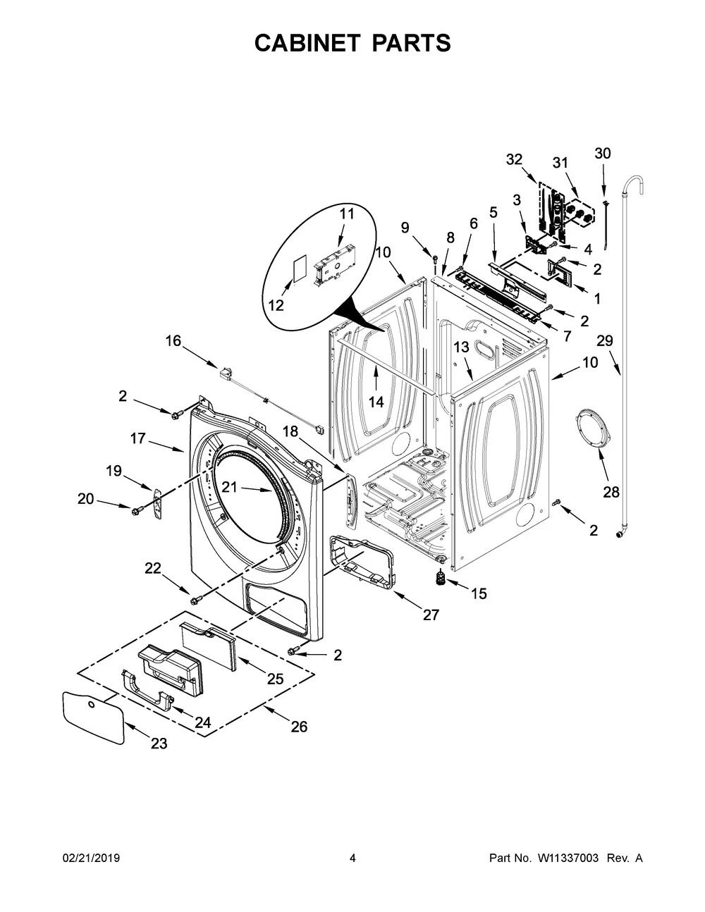 W11723549 Washer Door Panel