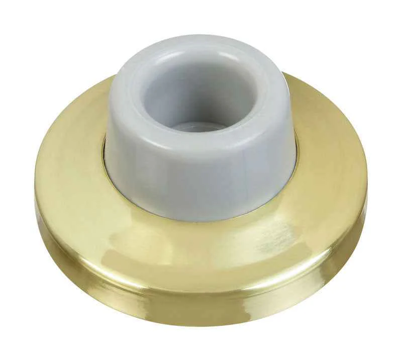 National Hardware Solid Brass w/Rubber Bumper Bright Gold Wall Door Stop Mounts to wall 2.34 in. - Image 2