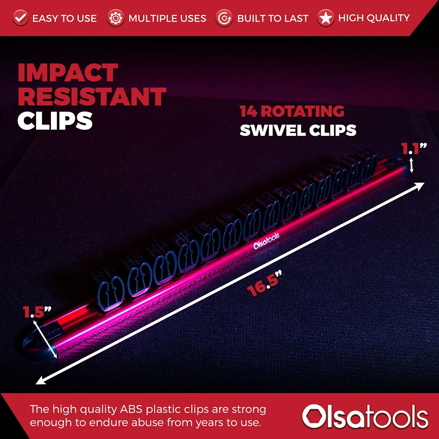 Wall Mount Wrench Organizer With Rotating Clips - Image 12
