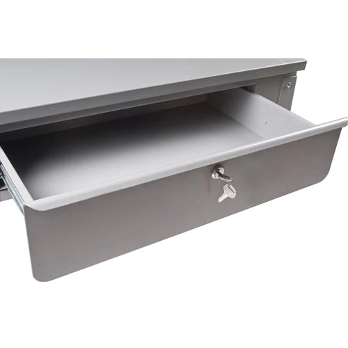 Wall-Mounted Shop Desk, 34-1/2" W x 28" D x 31" H, Grey - Image 2