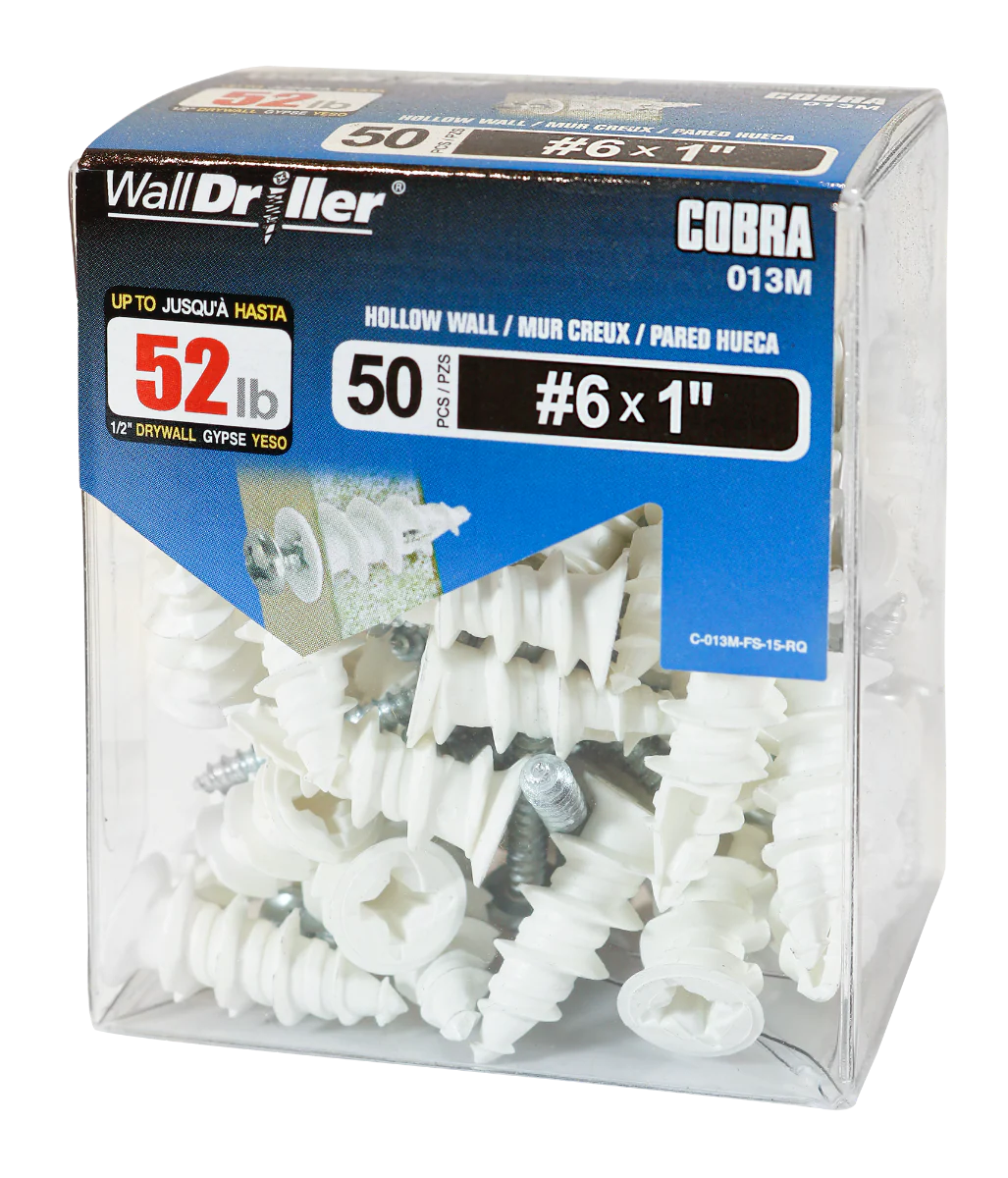 #6 Nylon WallDriller Anchor w/ Screw (50/Box)