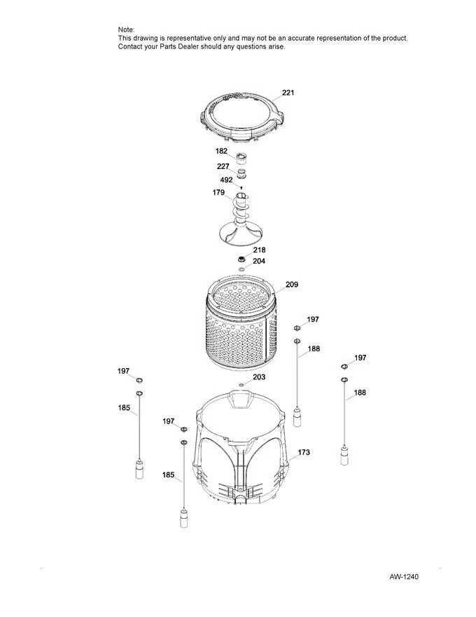 WW01F01728 Washer Tub Assembly