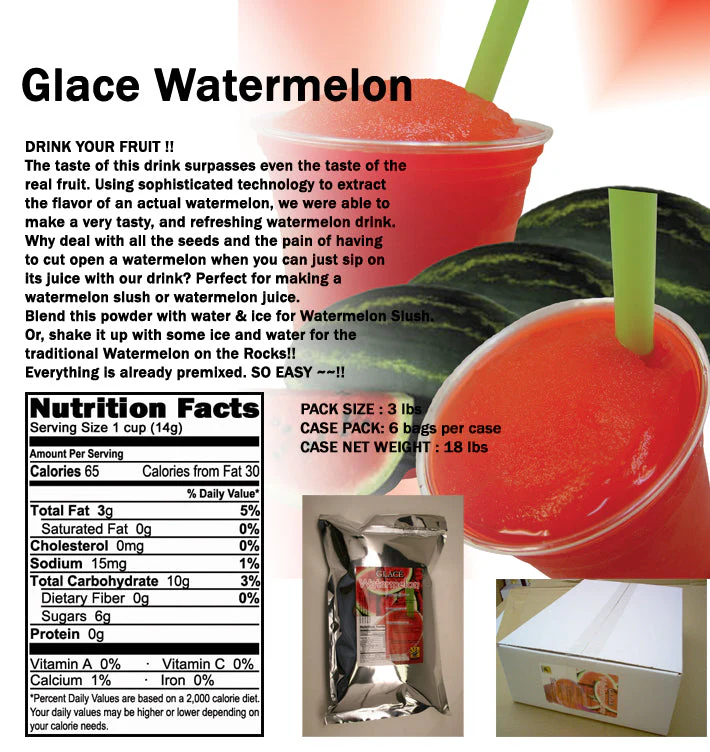 Watermelon 4 in 1 Mix for Bubble Tea, Smoothies, Lattes and Frappes, 3 lbs. Bag (Case 6 x 3 lbs. Bags) - Ships Free Within Canada on Orders Above CAD $199 - Image 2