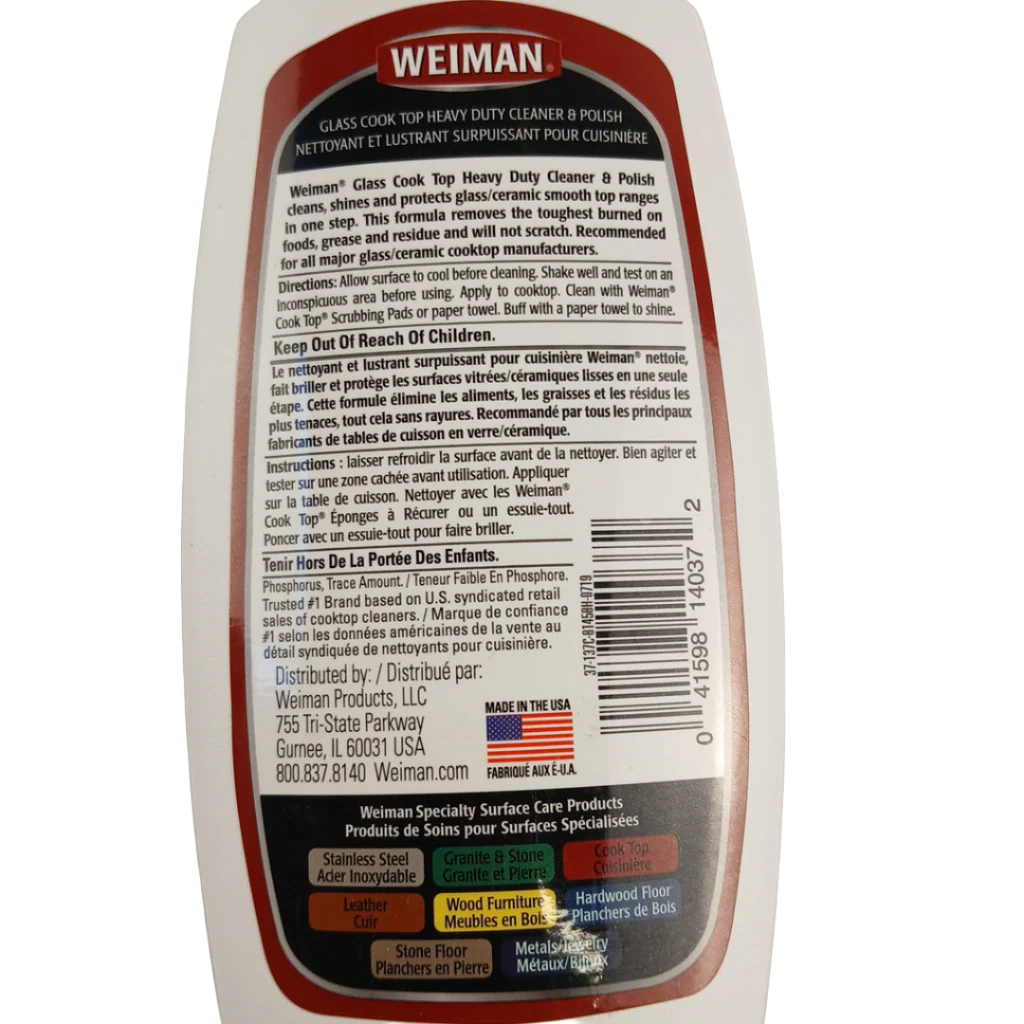 Weiman Glass Cooktop Cleaner & Polish - Heavy Duty Formula - Image 3