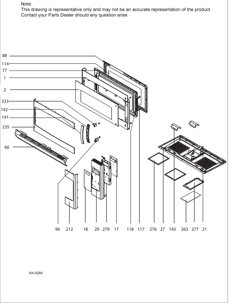 WG01L01581 Microwave Door Plate