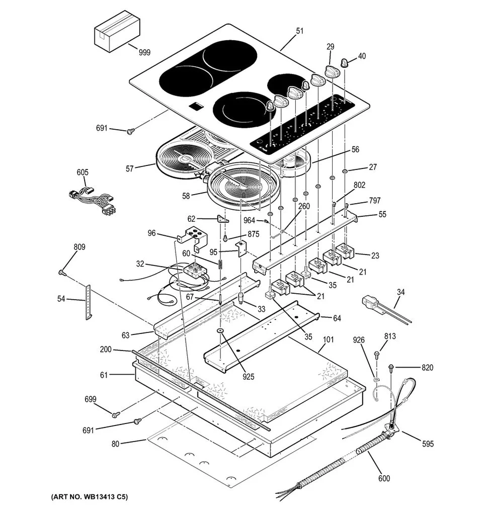 WG02L02021 Oven Glass Main Top