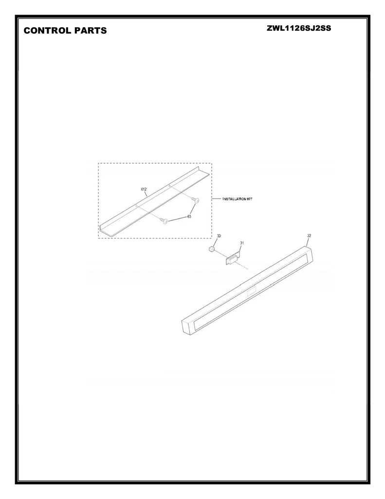 WG02L09089 Oven Control Panel Frame