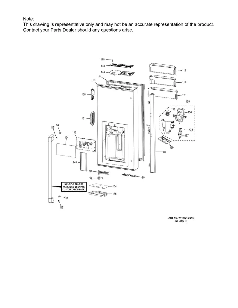 WG03A04311 Refrigerator Drip Tray Base, Matte Black