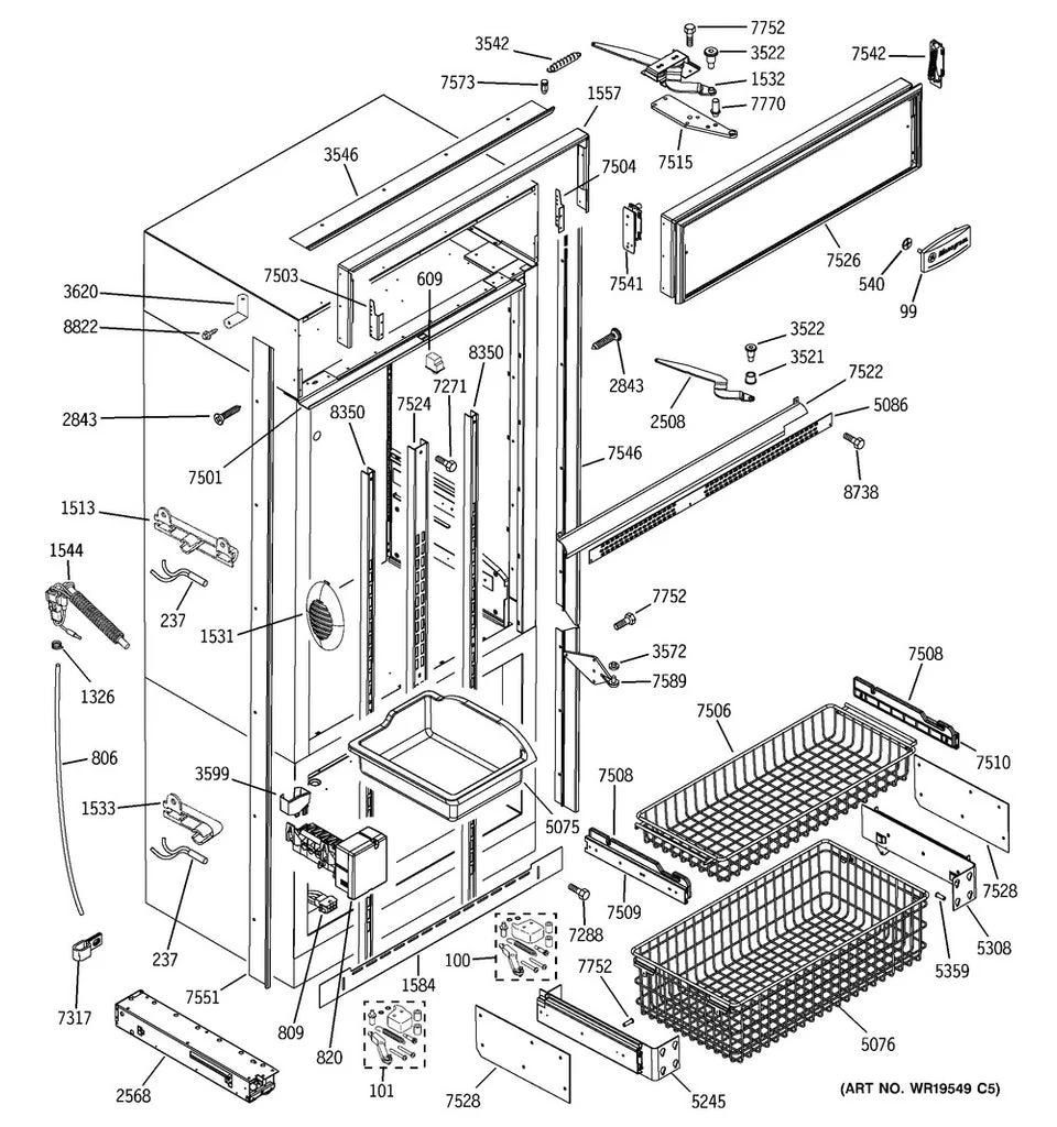 WG03F00106 Refrigerator Door Closure, Right - Image 5