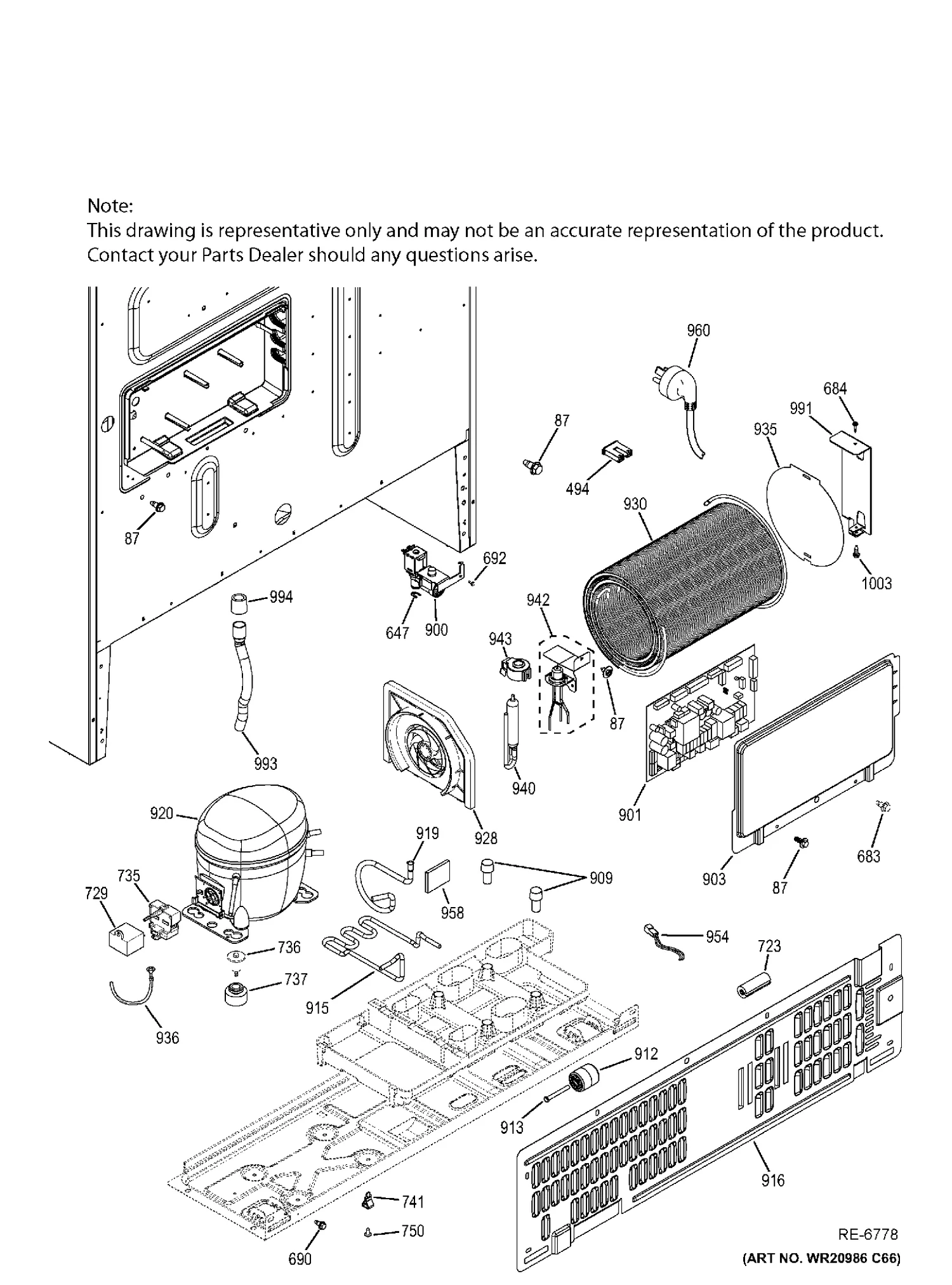 WG03F04942 Refrigerator Condenser Fan Gasket Assembly - Image 2