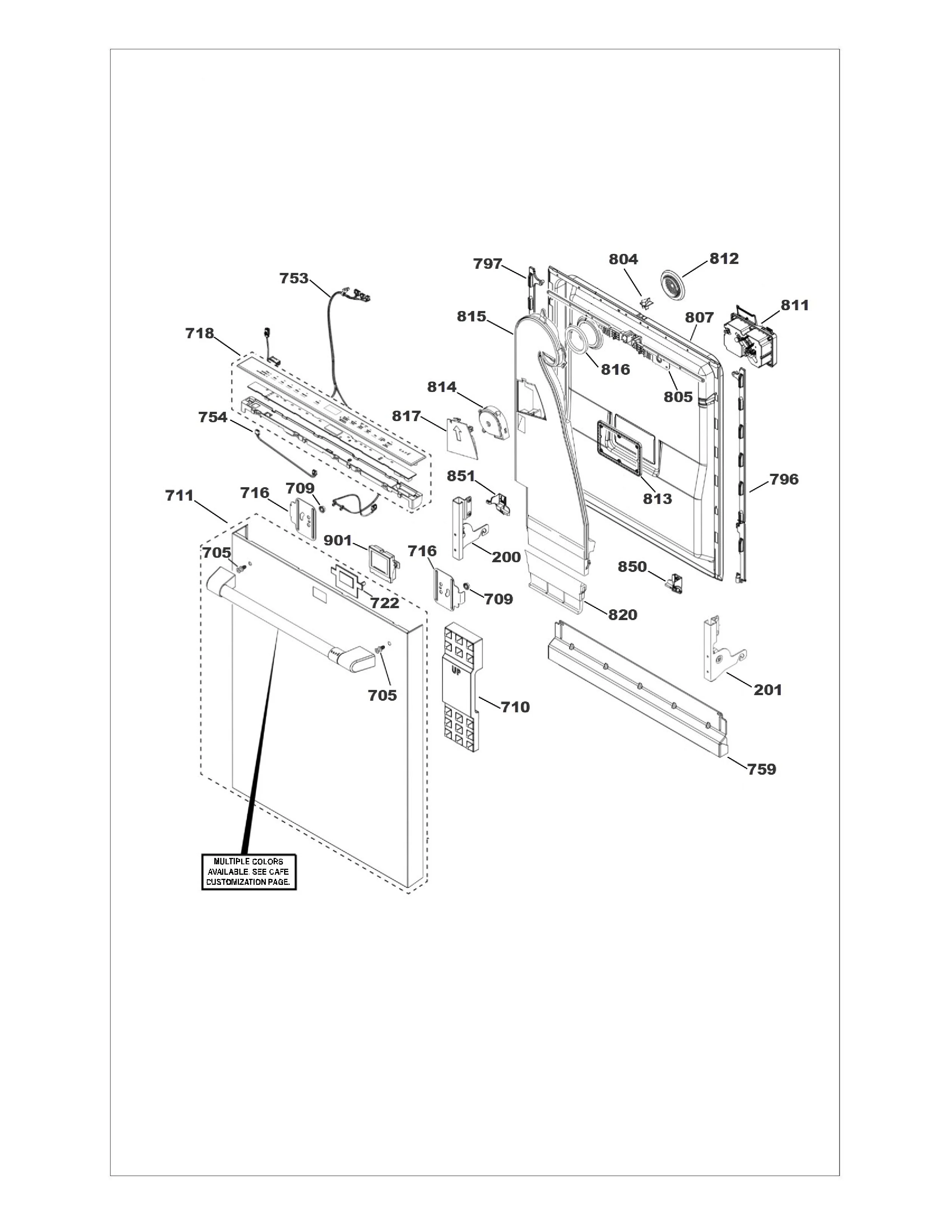 WG03F09252 Dishwasher UI Control w/ Cover - Image 4