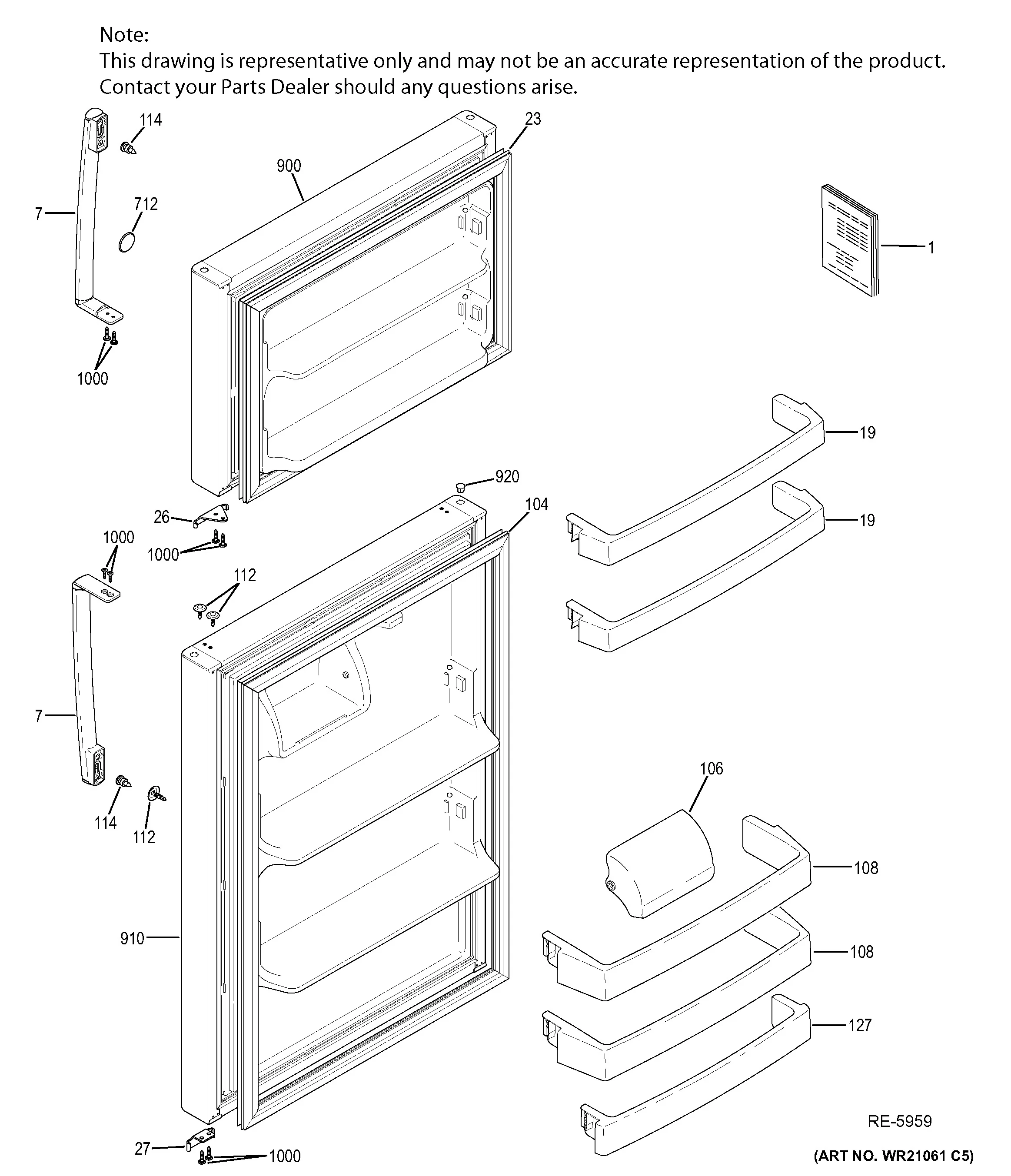 WG03L08747 Refrigerator Fresh Food Door Gasket (replaces 245D1733P005) - Image 5