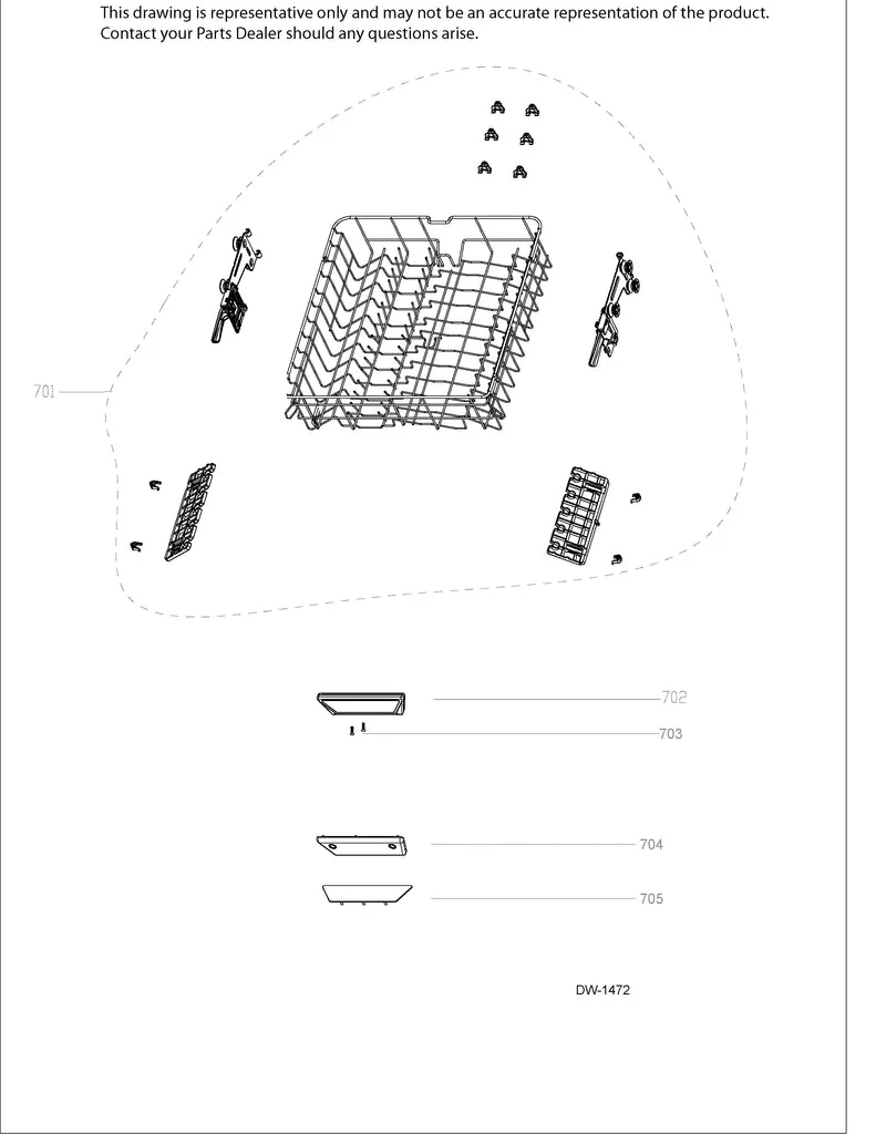 WG04A03863 Dishwasher Upper Rack Assembly - Image 5