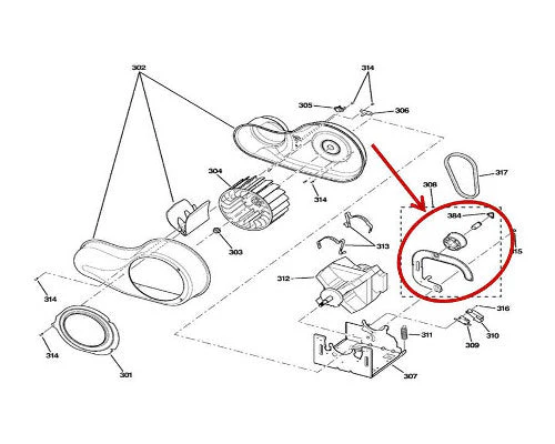 DC93-00730A Dryer Idler Pulley Assembly (replaces WG04A03906) - Image 5