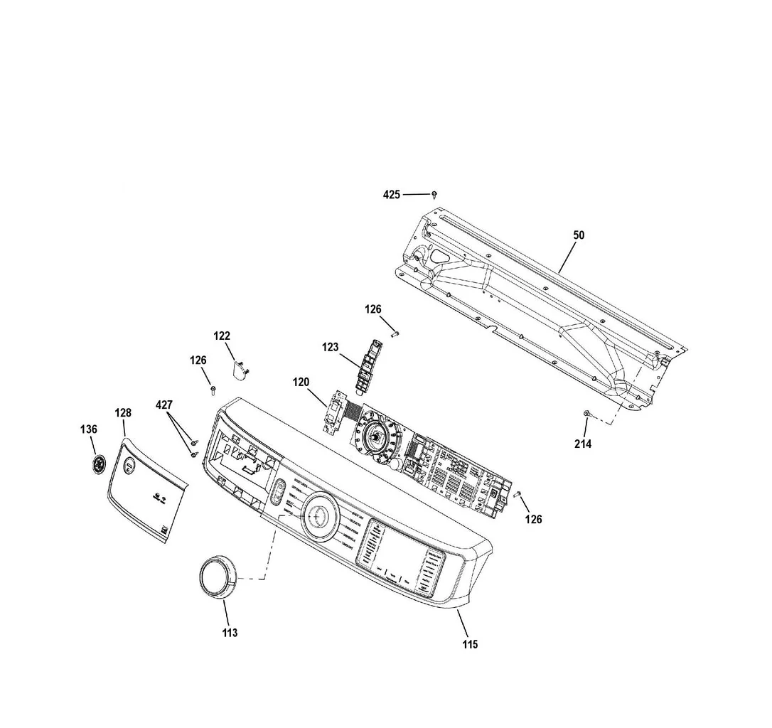 WG04A04468 Dryer Power/Start Button Bracket - Image 2