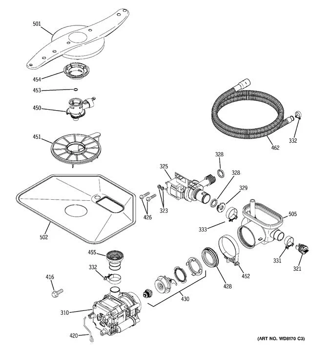 WG04F00881 Dishwasher Drain Pump - Image 2