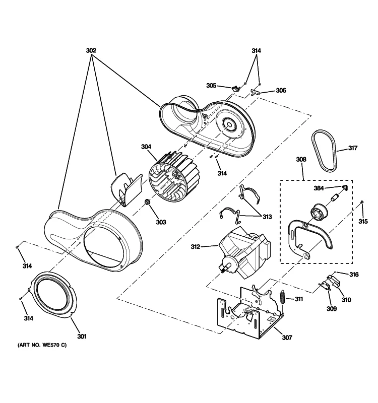 WG04F06065 Dryer Motor ASM