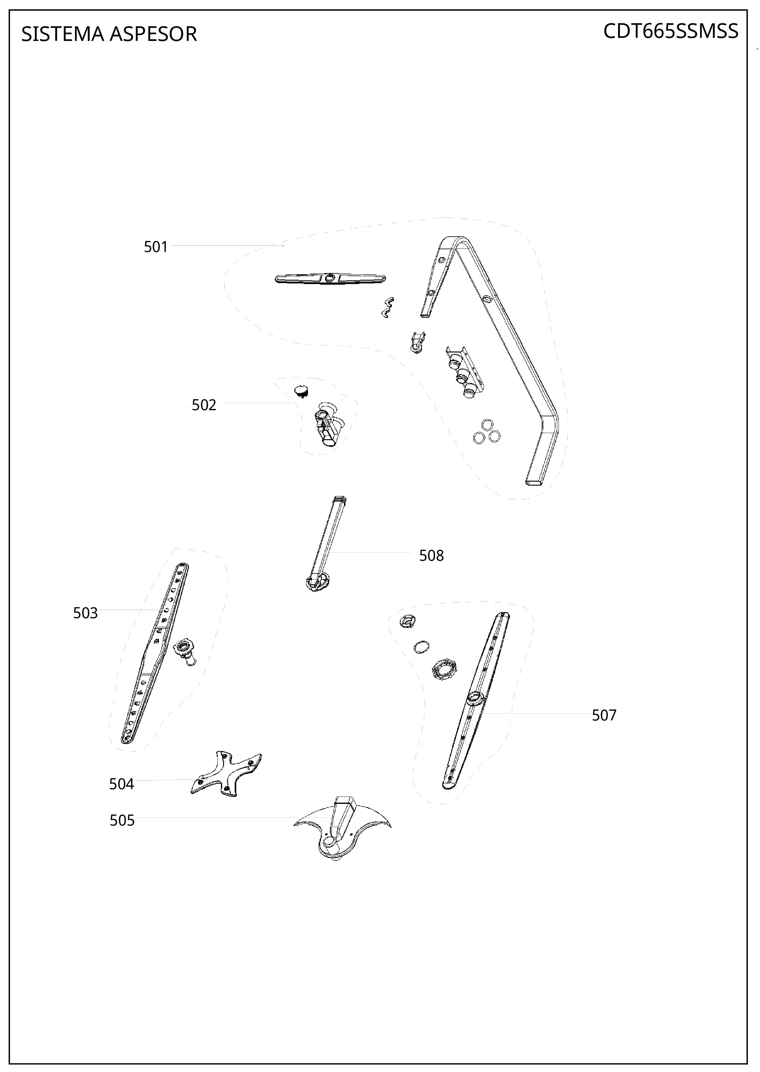 WG04F08007 Dishwasher Middle Wash Arm (replaces 673000310024) - Image 5