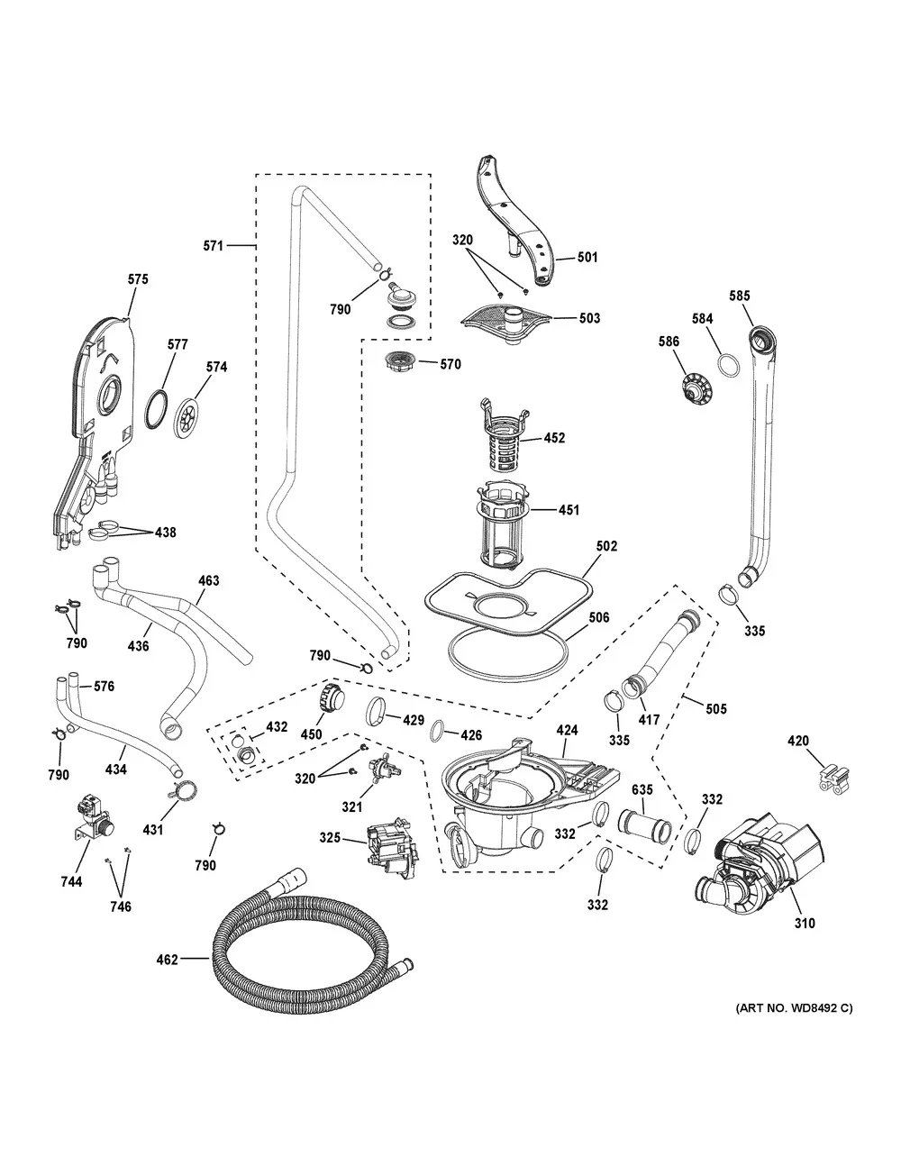 WG04F11356 Dishwasher Drain Pump - Image 2