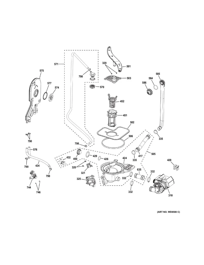 WG04F11359 Dishwasher Wash Pump - Image 6