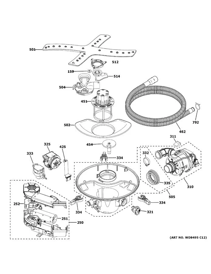 WG04F11629 Dishwasher Variable Speed Drain Pump Assembly - Image 5