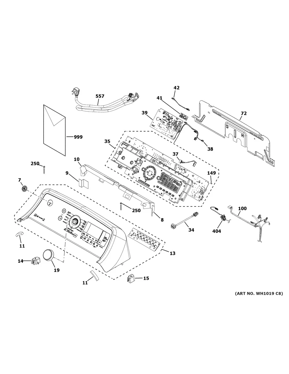 WG04F12055 Washer Main Control Board 840/845 S - Image 7