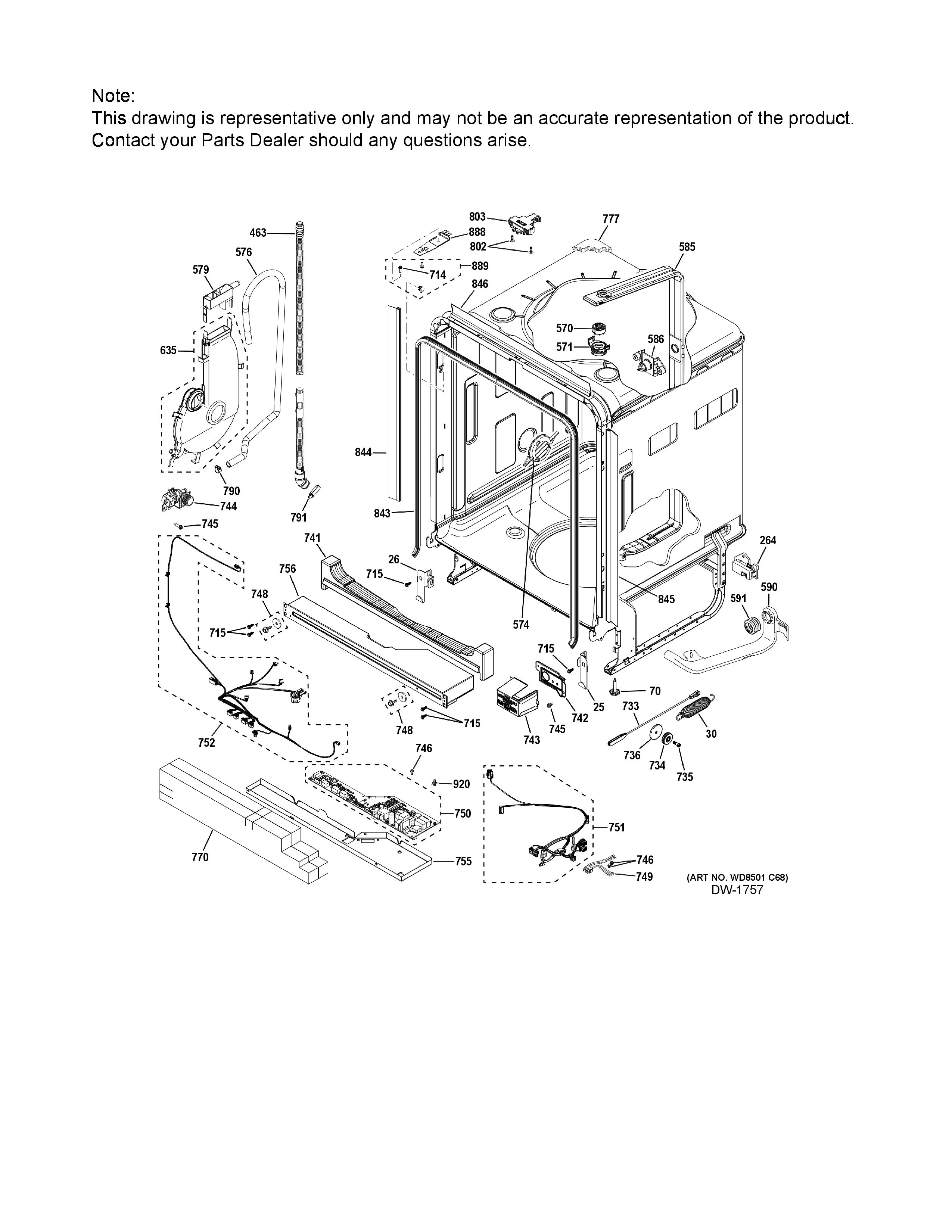 WG04F12493 Dishwasher Gasket