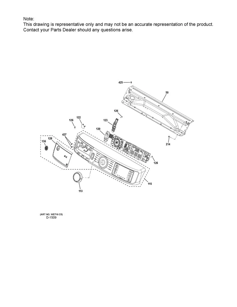 WG04F12722 Dryer User Interface Board