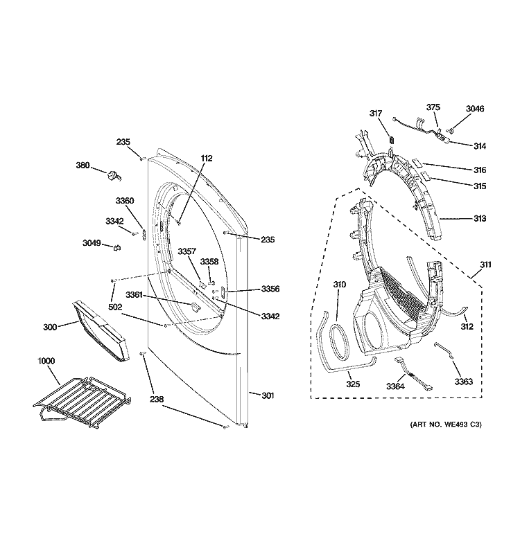 WG04L00523 Dryer Drum Top Bearing Assembly - Image 6