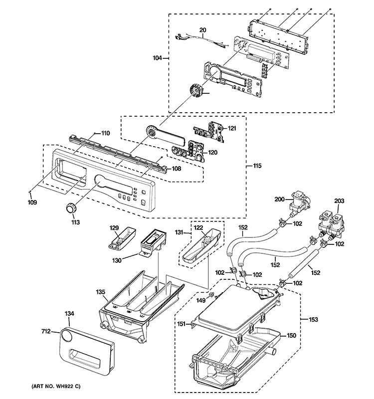 WG04L02789 Washer Detergent Dispenser Drawer