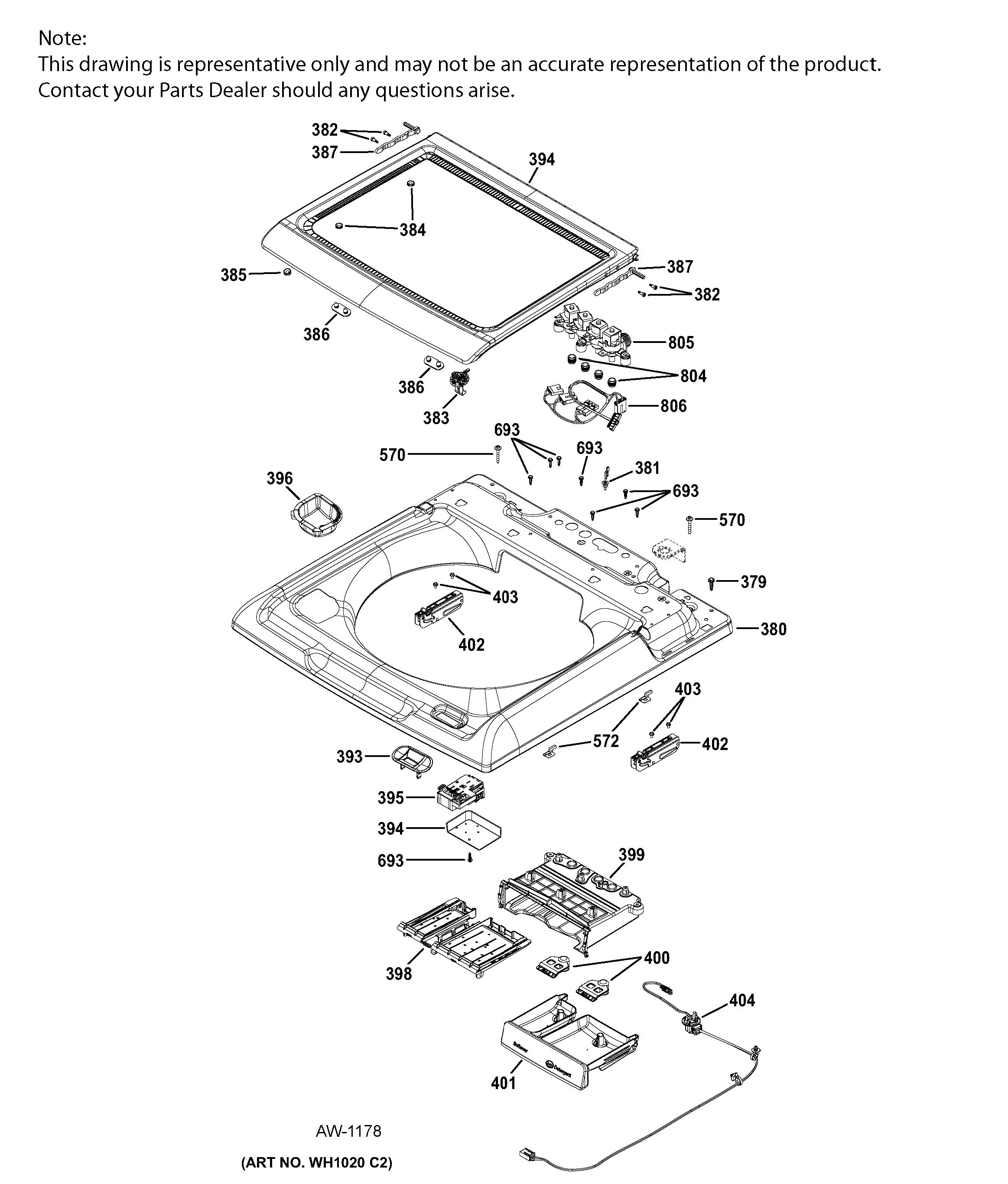 WG04L05525 Lid Lock Striker (replaces 290D1582P001, WG04L05525, WH02X24106) - Image 2