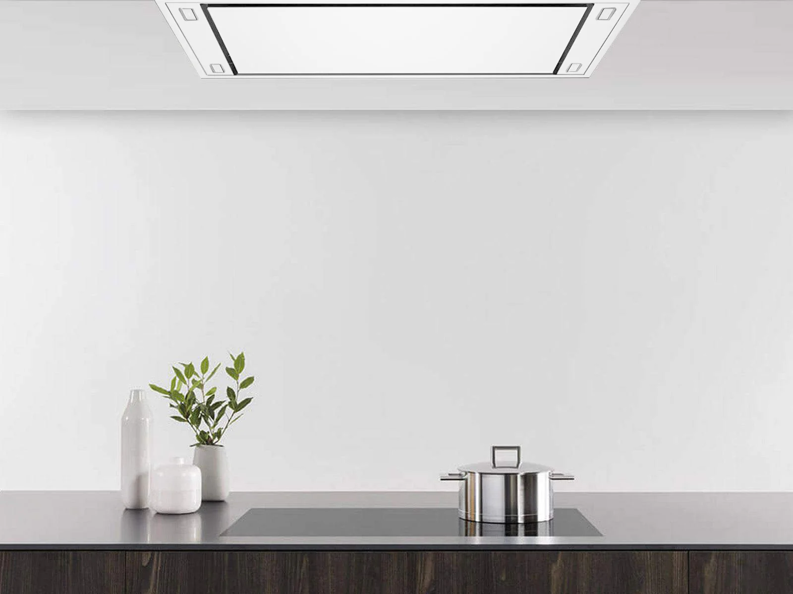 White 900 CFM Flush Ceiling Mount Range Hood - VICTORY Horizon - Image 2