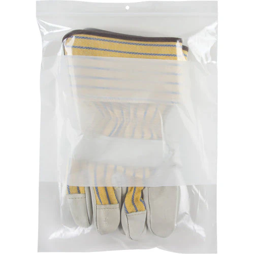 White Block Poly Bags, Reclosable, 12" x 9", 2 mils - Image 2