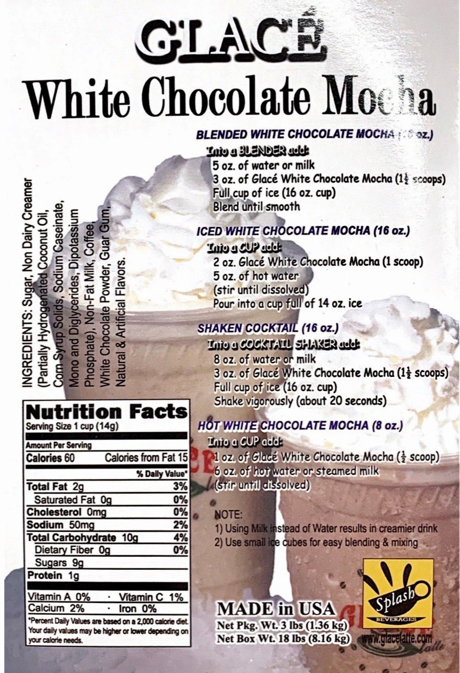 White Chocolate Mocha 4 in 1 Bubble Tea / Latte and Frappe Mix - Ships Free Within Canada on Orders Above CAD $199 - Image 2
